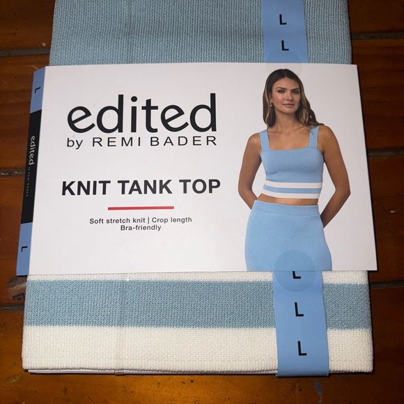 Edited by Remi Bader Blue Knit Tank Top - Picture 8 of 16